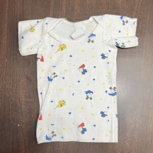 Vtg Dundee Disney Babies Mickey Mouse Infant‎ Sm 14–18 lb Cotton Undershirt 1984